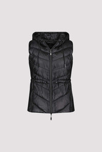 Monari Quilted waistcoat with hood in Black 809164