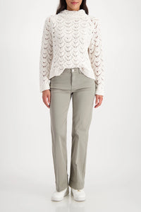 Monari Straight-Leg Jeans With Crease in Sage 809232