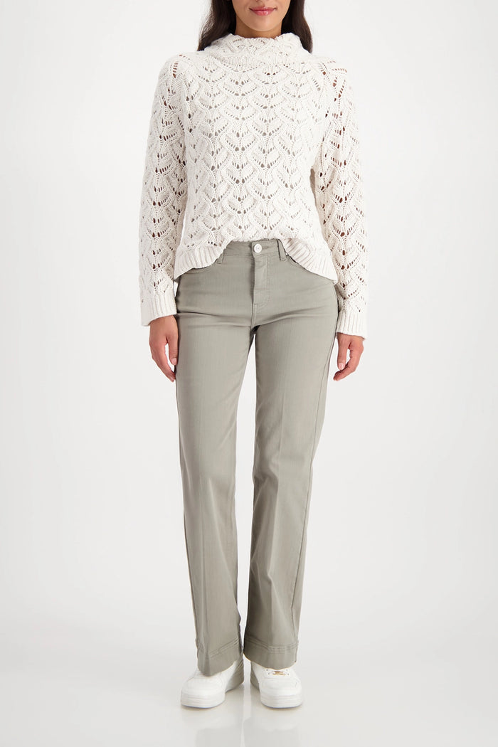 Monari Straight-Leg Jeans With Crease in Sage 809232