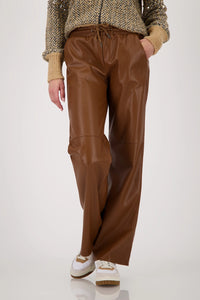Monari Straight Leg Faux Leather Pants in Whisky 809270