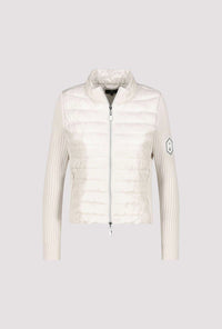 Monari Quilted Jacket With Knitted Sleeves in Almond 809294