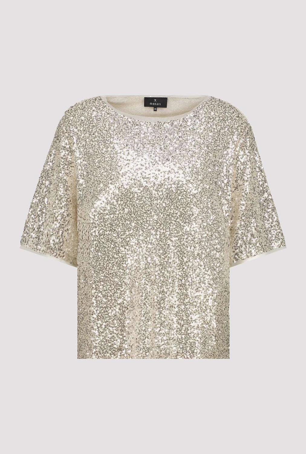 Monari Sequin Shirt in Almond 809404