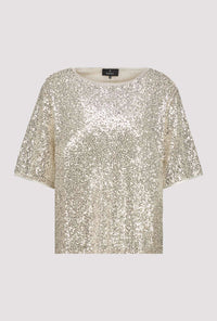 Monari Sequin Shirt in Almond 809404