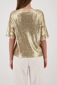 Monari Sequin Shirt in Almond 809404