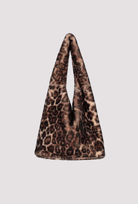 Monari Fluffy Bag With Leopard Pattern in Brownie Pattern 809418