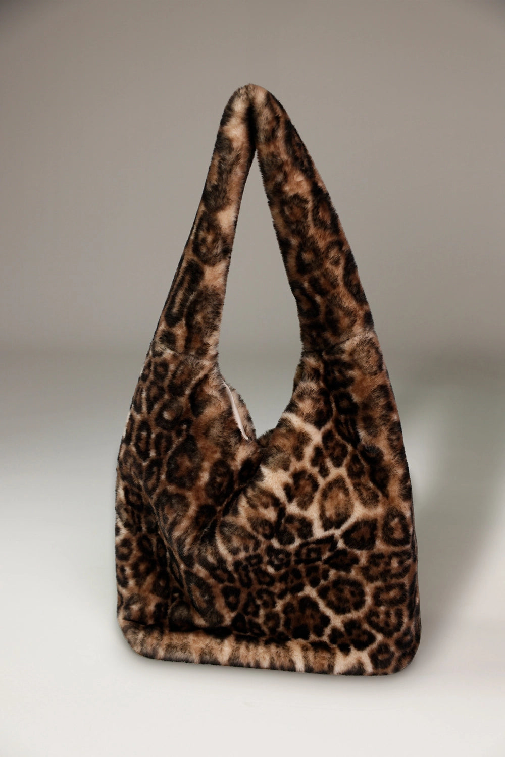 Monari Fluffy Bag With Leopard Pattern in Brownie Pattern 809418