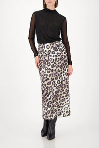 Monari Long-Sleeved Mesh Shirt With Rhinestones in Black 809429