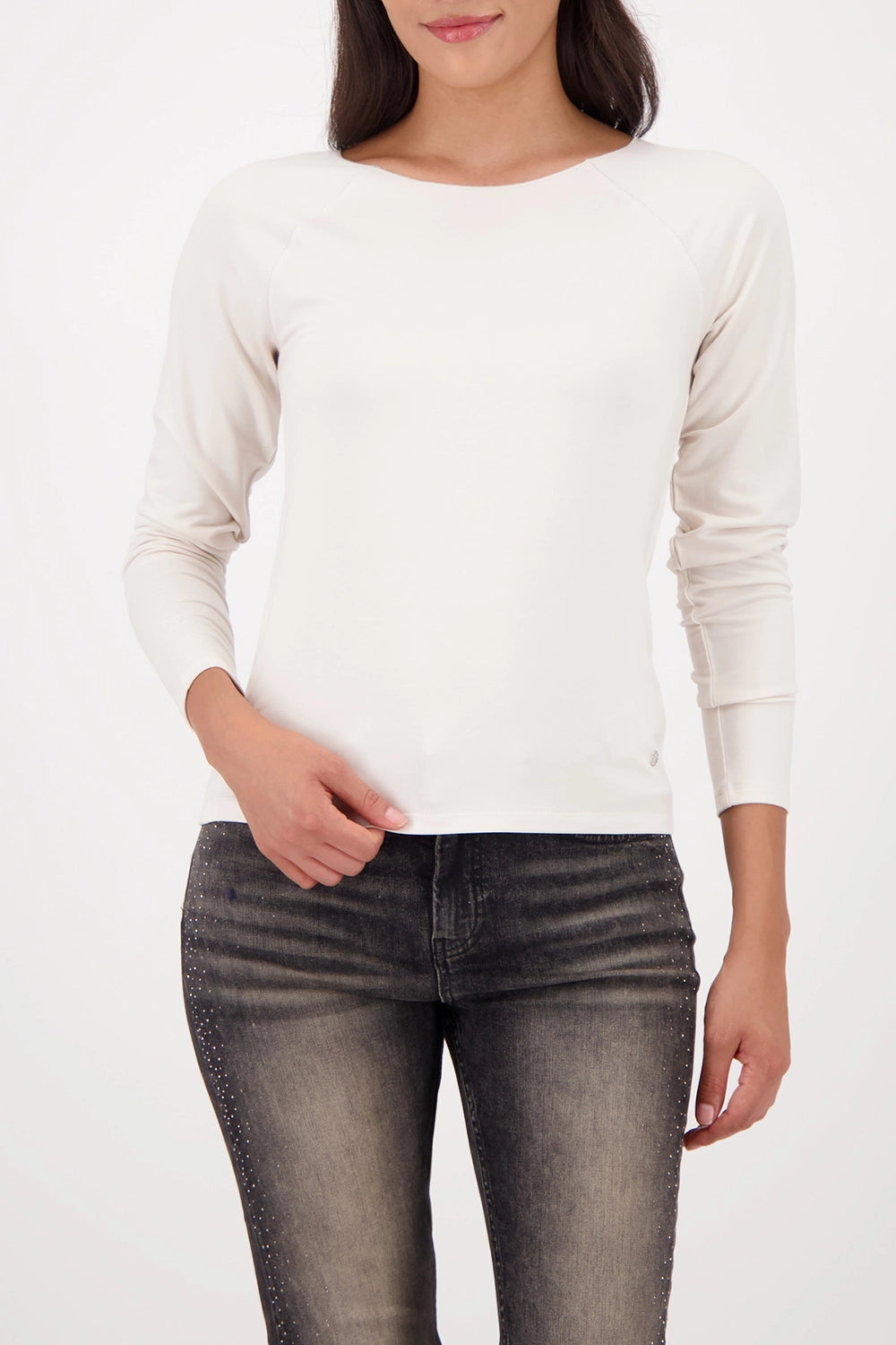 Monari Basic Shirt With Glossy Seam in Almond 809436