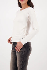 Monari Basic Shirt With Glossy Seam in Almond 809436