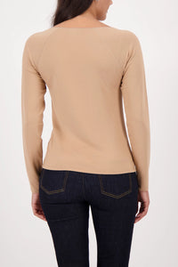 Monari Basic Shirt With Glossy Seam in Cognac 809436