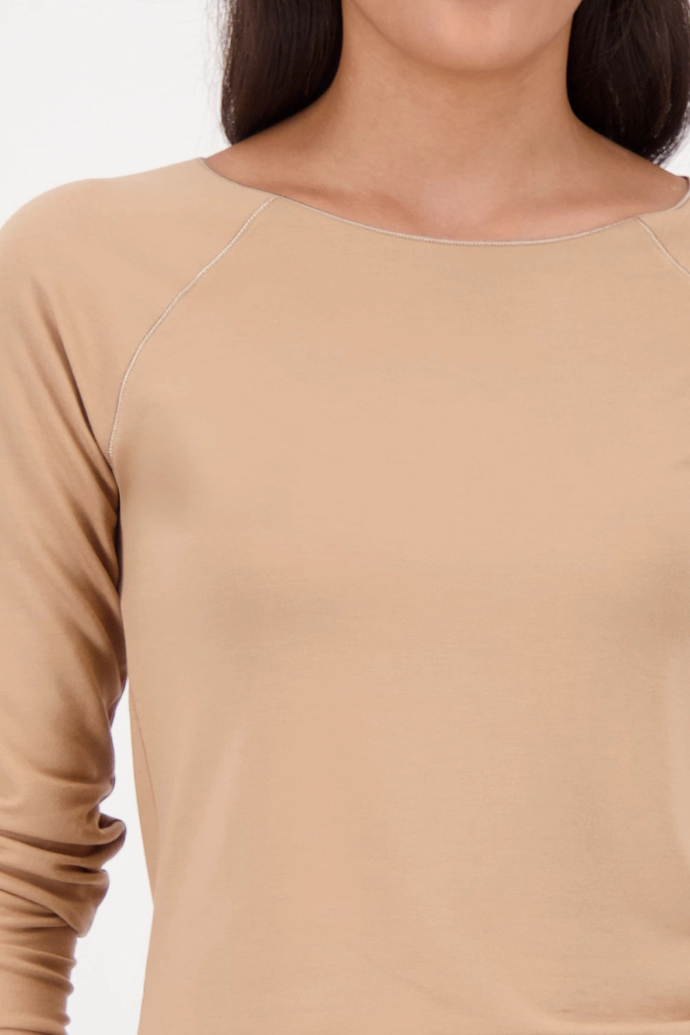 Monari Basic Shirt With Glossy Seam in Cognac 809436