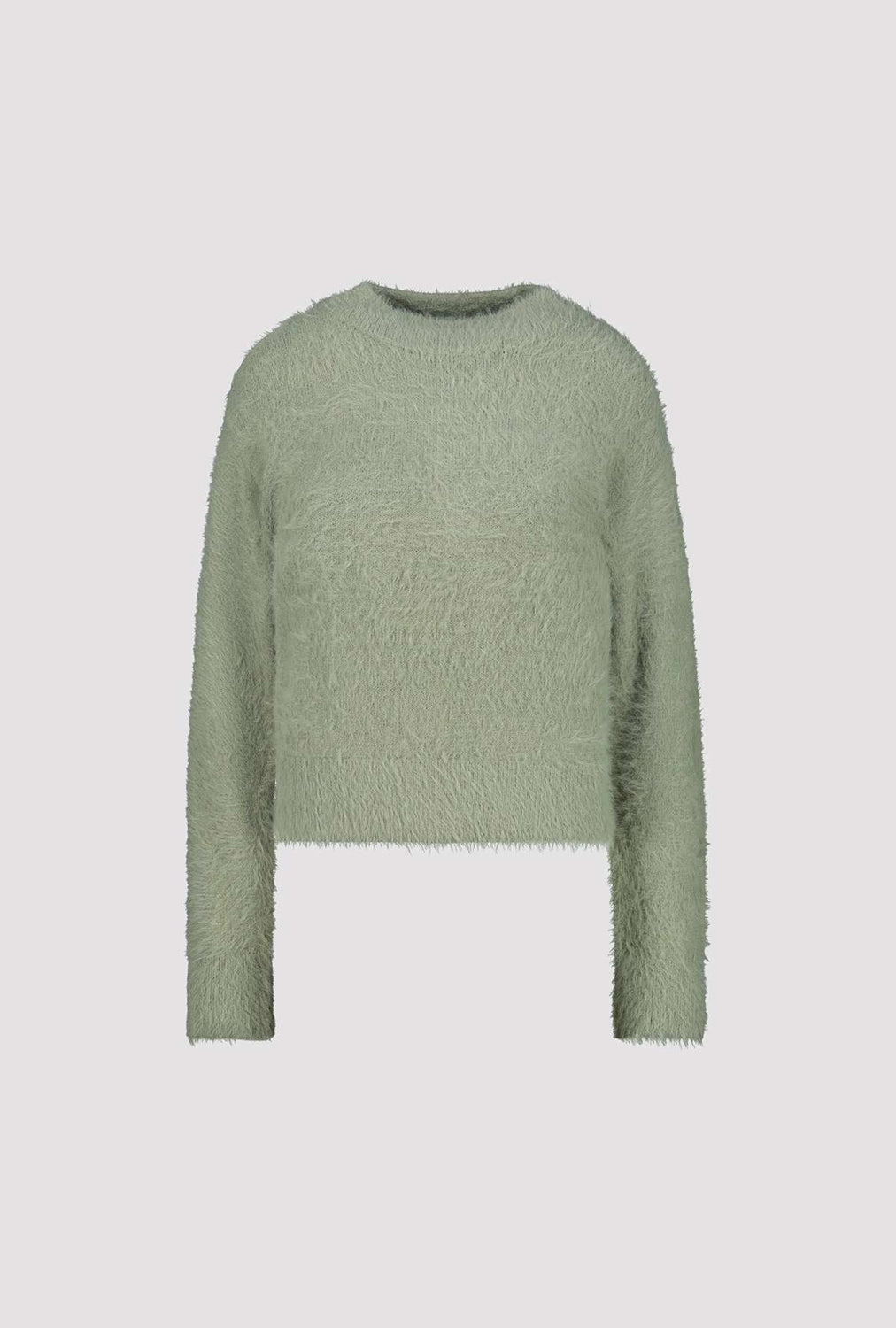 Monari Fluffy Sweater With Cut-Out in Sage 809458