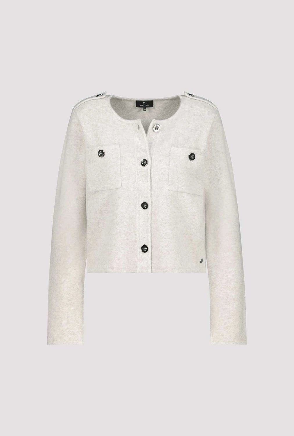 Monari Cardigan With Pockets in Pearl Melange 809466
