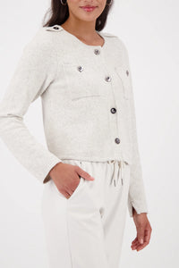 Monari Cardigan With Pockets in Pearl Melange 809466