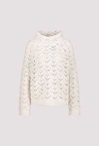 Monari Knitted Sweater With Ajour Pattern in Pearl 809468