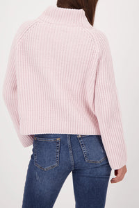 Monari Knitted Jumper Made Of Chenille Yarn in Light Rose 809473