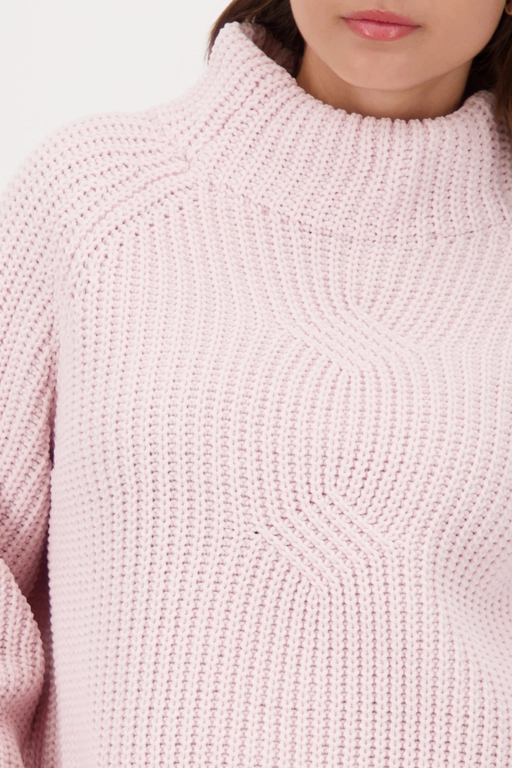 Monari Knitted Jumper Made Of Chenille Yarn in Light Rose 809473