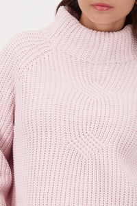 Monari Knitted Jumper Made Of Chenille Yarn in Light Rose 809473