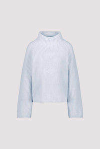 Monari Knitted Jumper Made Of Chenille Yarn in Ice Blue 809473