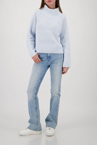 Monari Knitted Jumper Made Of Chenille Yarn in Ice Blue 809473