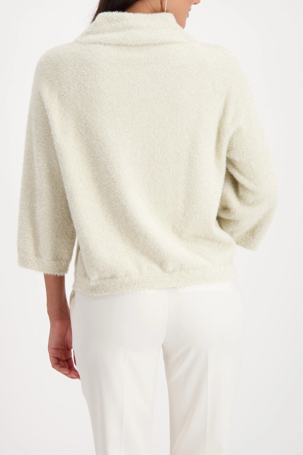 Monari Fluffy Sweater With Lurex in Almond 809495