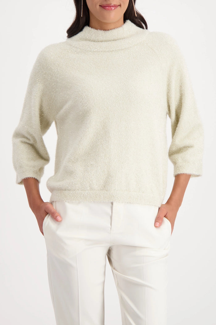 Monari Fluffy Sweater With Lurex in Almond 809495