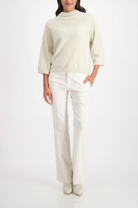Monari Fluffy Sweater With Lurex in Almond 809495