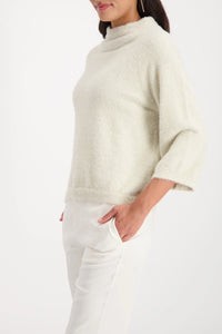 Monari Fluffy Sweater With Lurex in Almond 809495