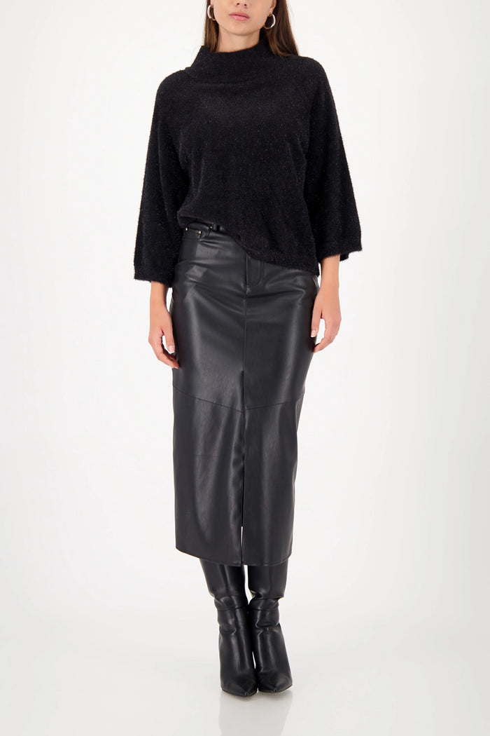 Monari Fluffy Sweater With Lurex in Black 809495