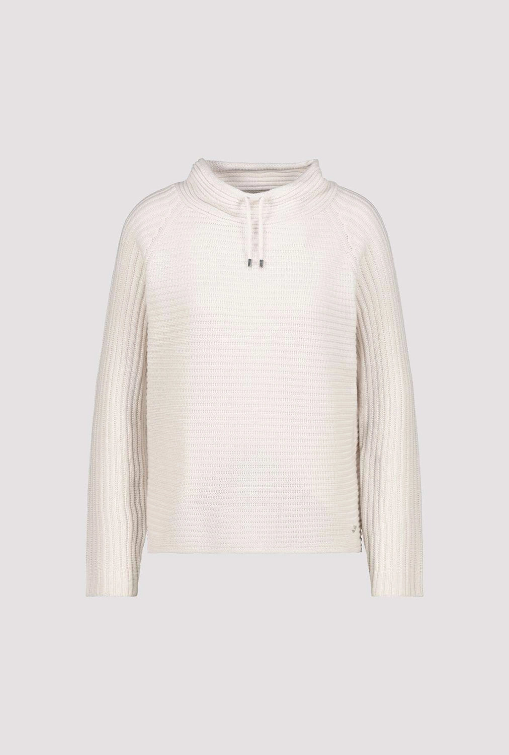Monari Knitted Jumper With Stand-Up Collar in Almond 809512