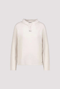 Monari Knitted Jumper With Stand-Up Collar in Almond 809512