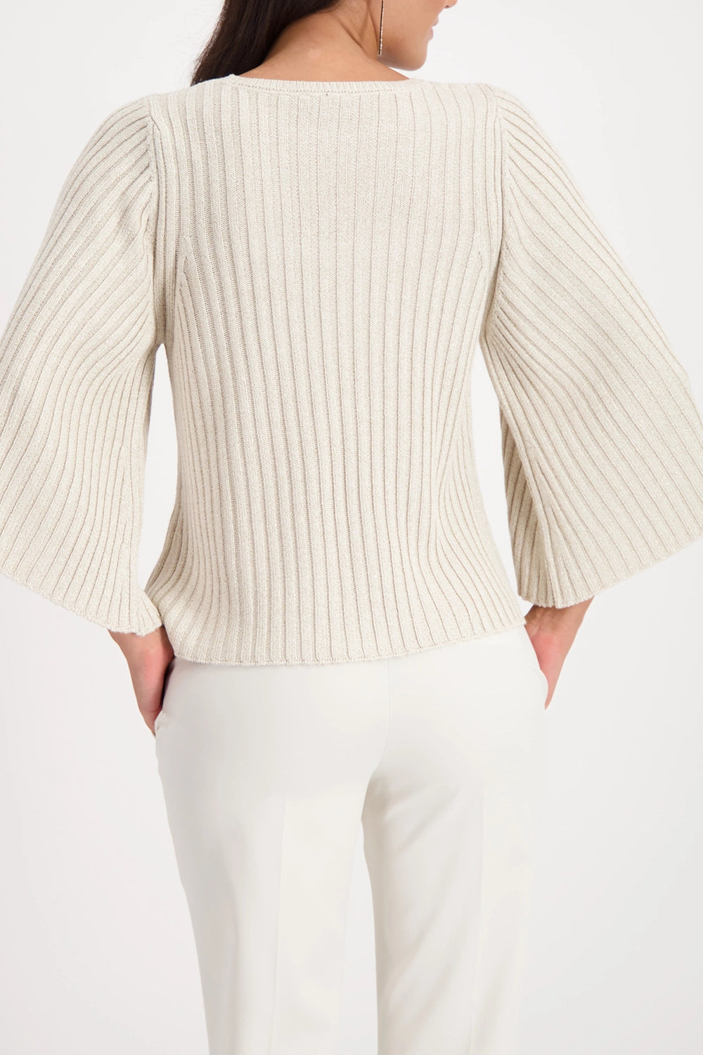Monari Lurex Jumper in Almond 809529
