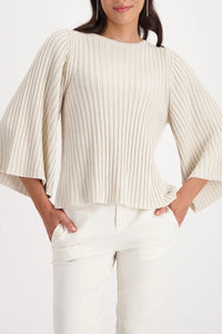 Monari Lurex Jumper in Almond 809529