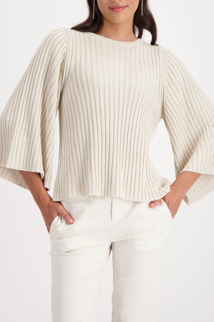 Monari Lurex Jumper in Almond 809529