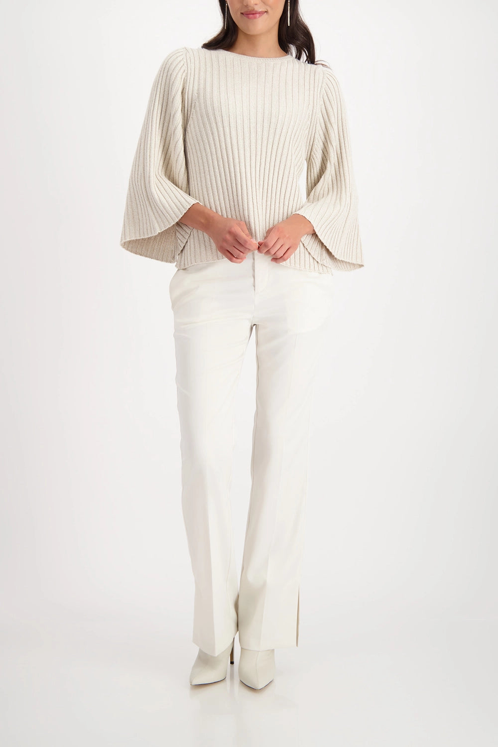 Monari Lurex Jumper in Almond 809529