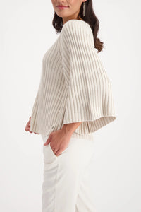 Monari Lurex Jumper in Almond 809529