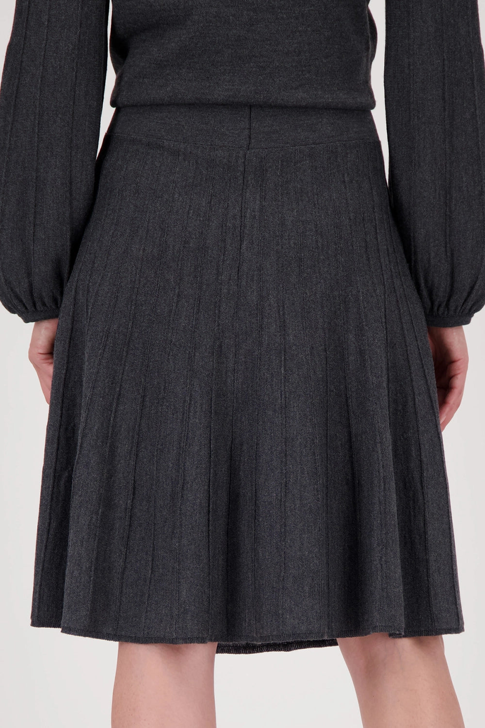 Monari Pleated Skirt in Anthra Melange 809536