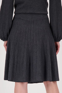 Monari Pleated Skirt in Anthra Melange 809536