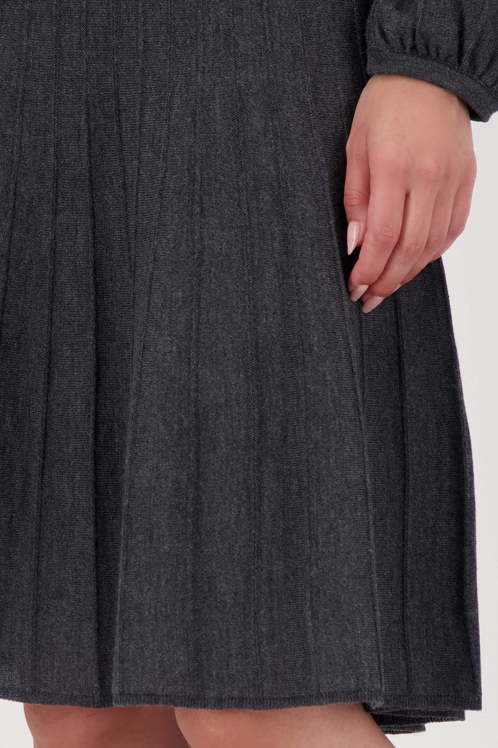 Monari Pleated Skirt in Anthra Melange 809536