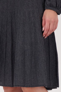 Monari Pleated Skirt in Anthra Melange 809536