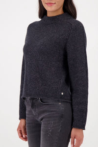 Monari Knitted Sweater With Lurex in Anthra Melange 809549