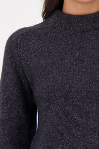 Monari Knitted Sweater With Lurex in Anthra Melange 809549