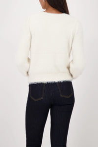 Monari Fluffy Cardigan in Almond 809569