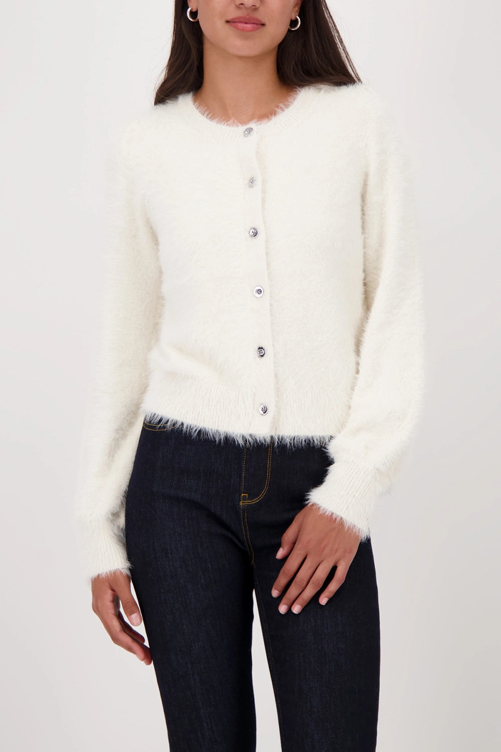 Monari Fluffy Cardigan in Almond 809569