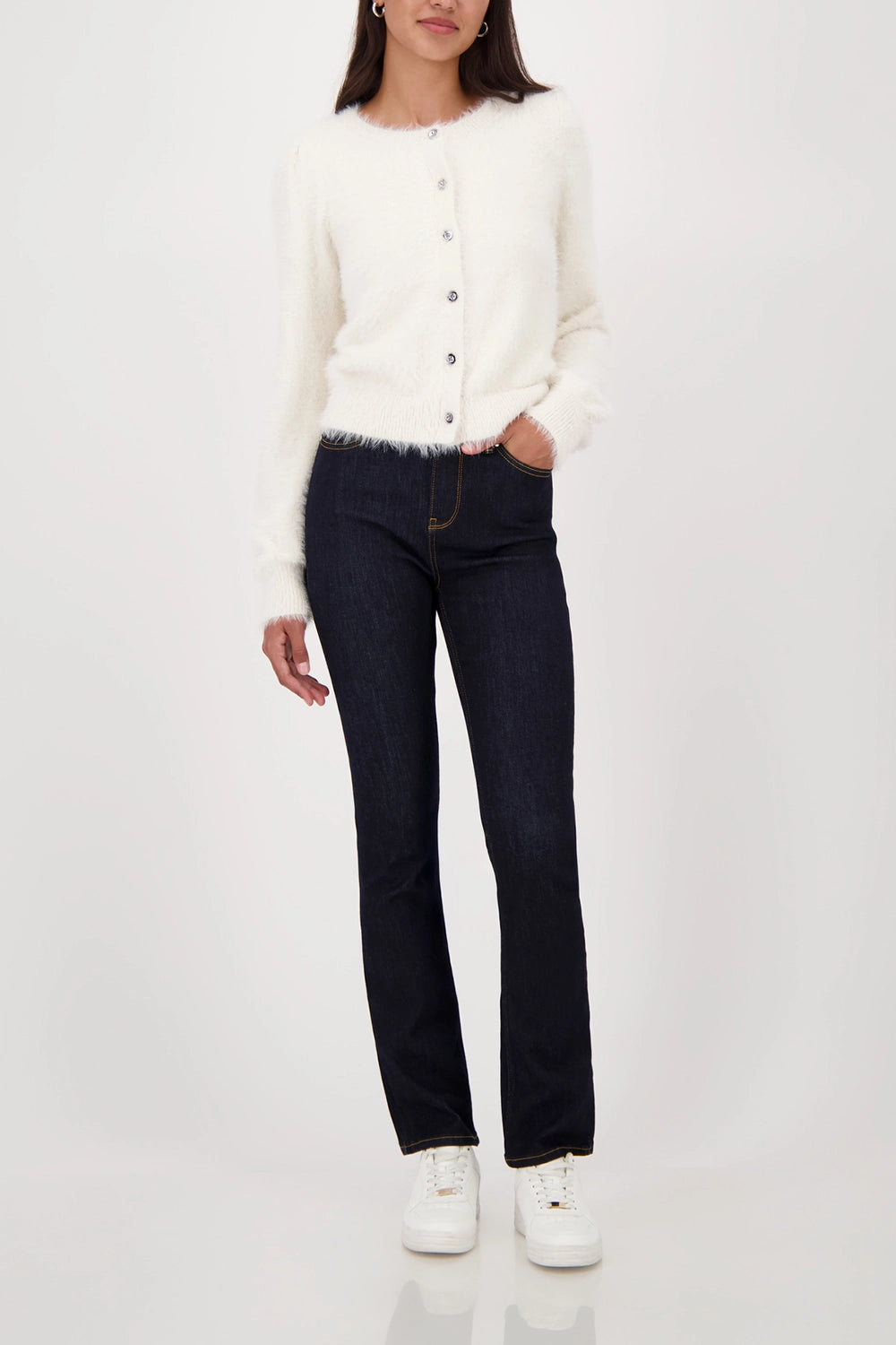 Monari Fluffy Cardigan in Almond 809569
