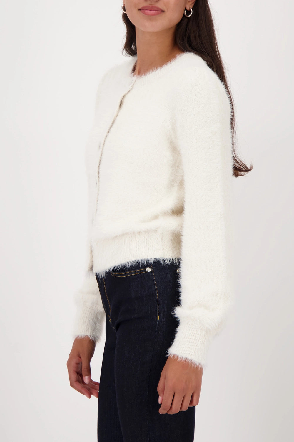 Monari Fluffy Cardigan in Almond 809569