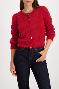 Monari Fluffy Cardigan in Chimney Red 809569