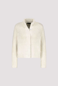 Monari Coarsely Knitted Jacket With Snap Buttons in Almond 809570