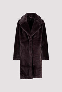 Monari Fluffy Fake Fur Coat in Brownie 809573