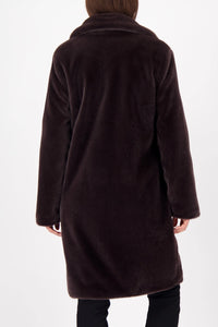 Monari Fluffy Fake Fur Coat in Brownie 809573